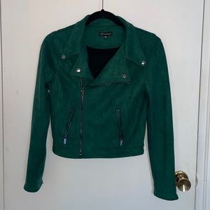 Small forest green suede jacket